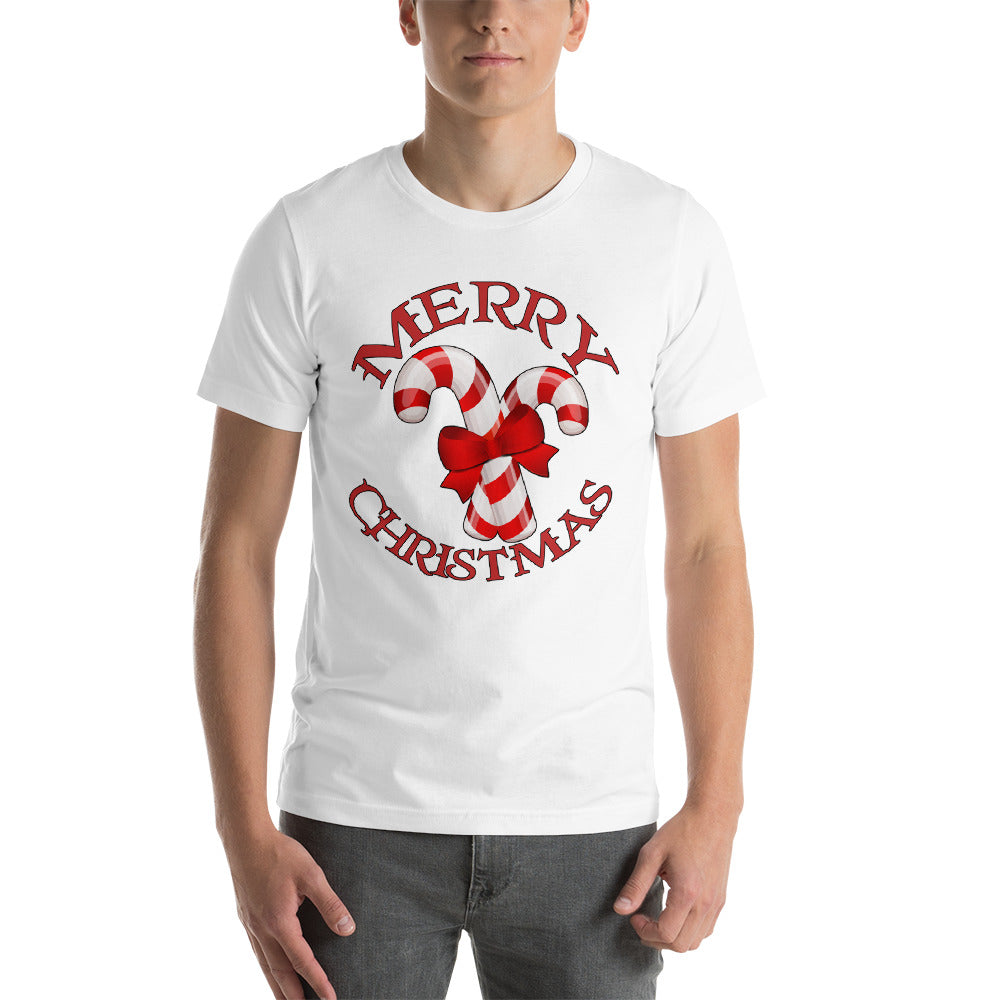 Merry Christmas Candy Cane Short-Sleeve Unisex T-Shirt