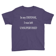 I Was Left Unsupervised Youth Short Sleeve T-Shirt