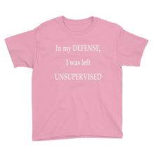 I Was Left Unsupervised Youth Short Sleeve T-Shirt