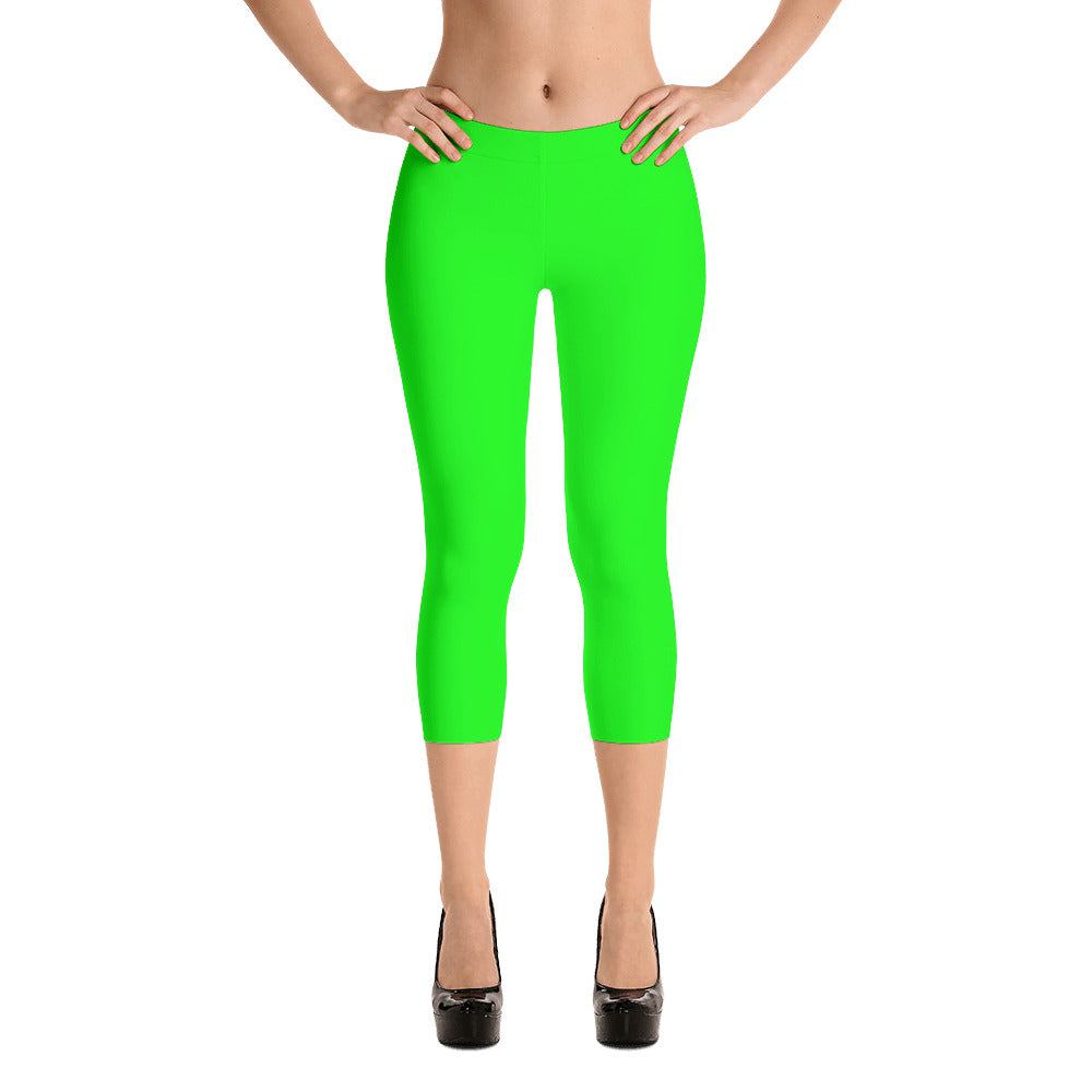 Green Capri Leggings