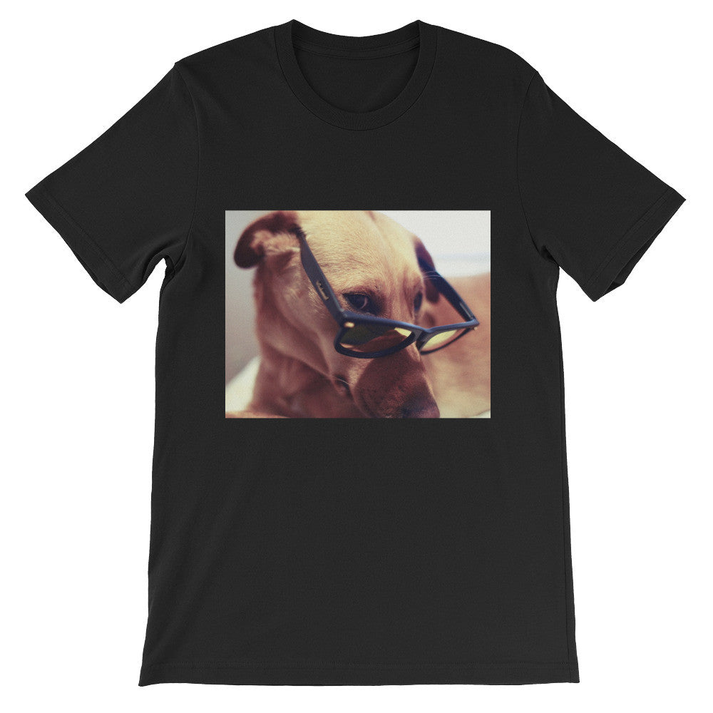Dog with glasses t-shirt