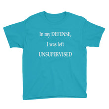 I Was Left Unsupervised Youth Short Sleeve T-Shirt