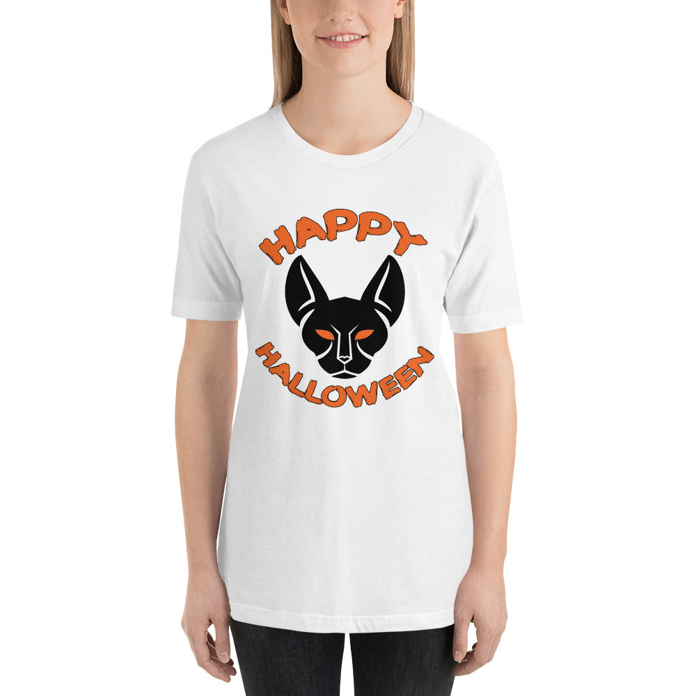 Happy Halloween Black Cat Short-Sleeve Unisex T-Shirt