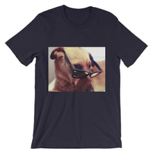 Dog with glasses t-shirt