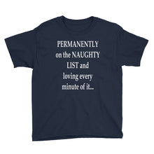 Permanently on the Naughty List Youth Short Sleeve T-Shirt