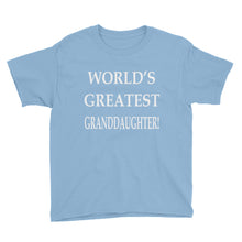 World's Greatest Granddaughter Youth Short Sleeve T-Shirt