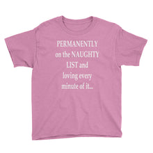 Permanently on the Naughty List Youth Short Sleeve T-Shirt