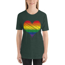Rainbow Heart Short-Sleeve Unisex T-Shirt