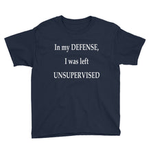 I Was Left Unsupervised Youth Short Sleeve T-Shirt