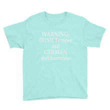 Irish Temper and German Stubbornness Youth Short Sleeve T-Shirt