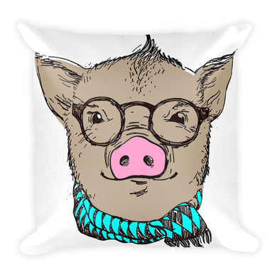 Hipster Pig Pillow