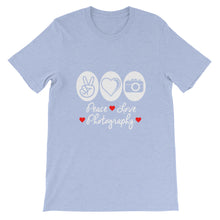 Peace Love Photography t-shirt