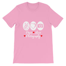 Peace Love Photography t-shirt