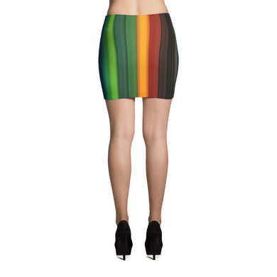 Rainbow Pattern Mini Skirt
