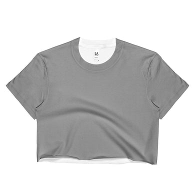 Gray Ladies Crop Top