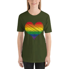 Rainbow Heart Short-Sleeve Unisex T-Shirt