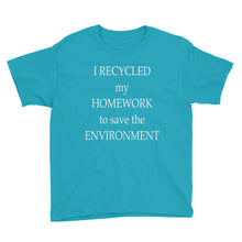 I Recycled My Homework Youth Short Sleeve T-Shirt