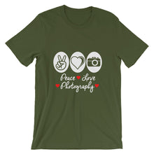 Peace Love Photography t-shirt