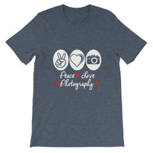 Peace Love Photography t-shirt