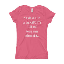 Girl's T-Shirt - Permanently on the Naughty List