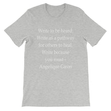Write because you must t-shirt
