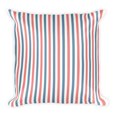 Red, White, and Blue Striped Pillow