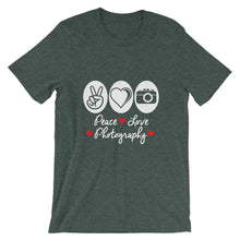 Peace Love Photography t-shirt