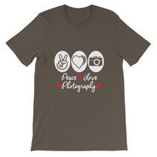 Peace Love Photography t-shirt
