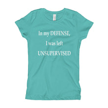 Girl's T-Shirt - I was left unsupervised