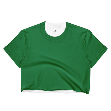 Hunter Green Ladies Crop Top