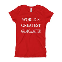 Girl's T-Shirt - World's Greatest Granddaughter