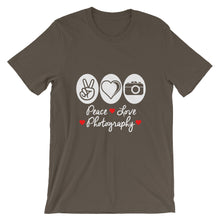 Peace Love Photography t-shirt
